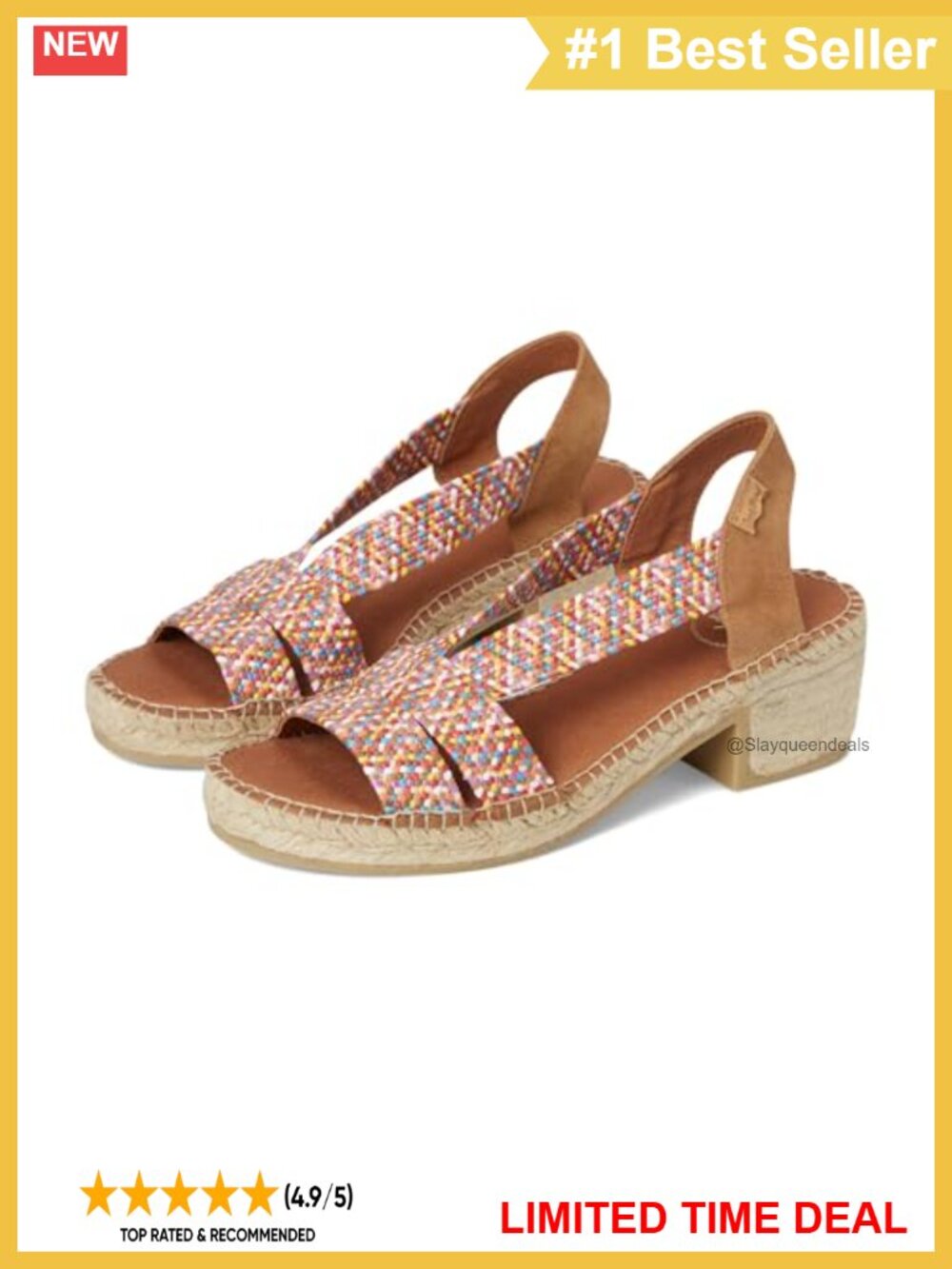 Toni Pons Dalyn Slingback Espadrille Platform Sandals Leather Insole Jute